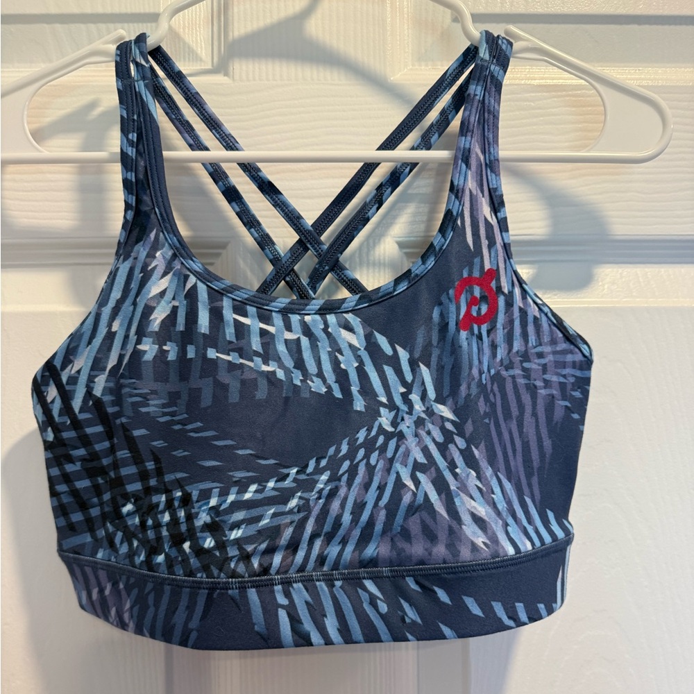 Peloton Women's Patterned Blue Sports Bra